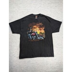 Vtg Men's Harley Davidson Where Legends Roam Cowboy Old West Portland 2002‎ XL